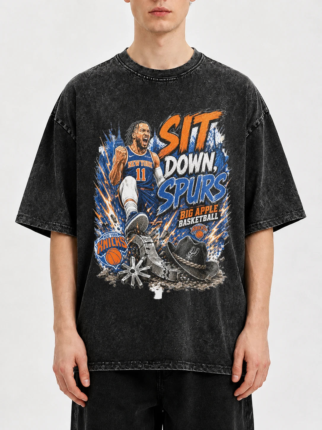 Vintage graphic basketball tee with bold print and relaxed fit