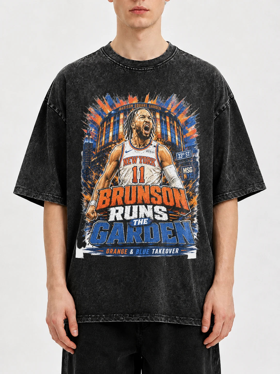 Brunson Runs the Garden oversized graphic tee in black