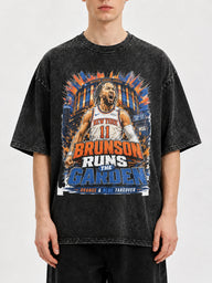 Brunson Runs the Garden oversized graphic tee in black