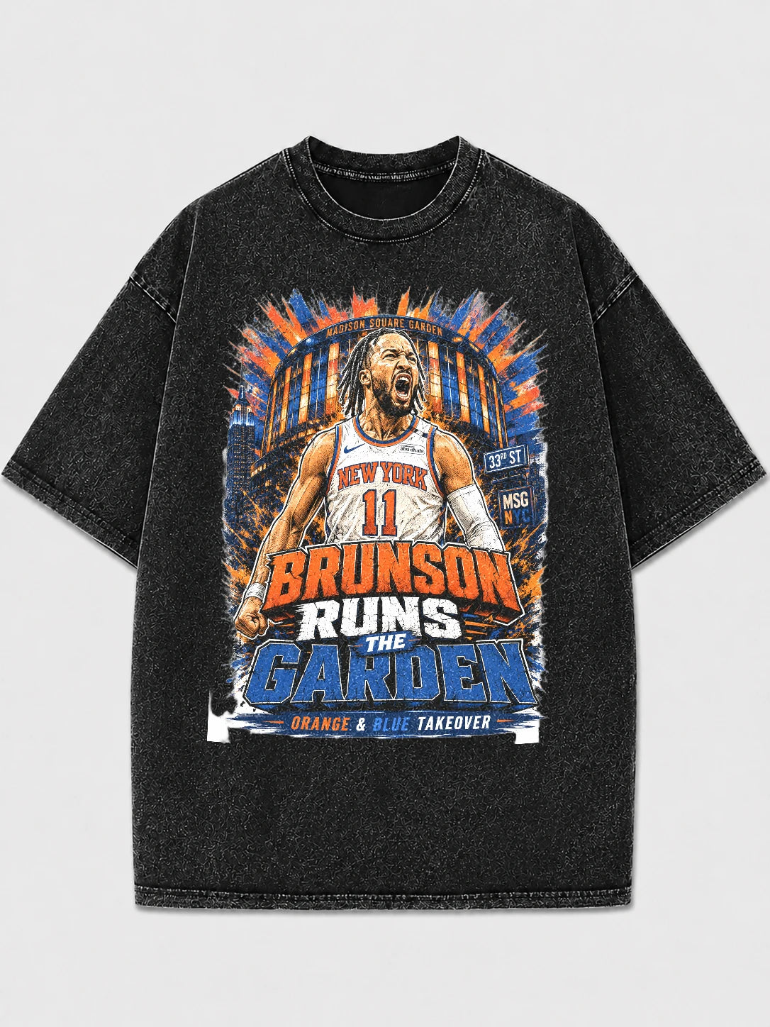 Brunson Runs the Garden oversized graphic tee in black