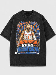 Brunson Runs the Garden oversized graphic tee in black