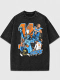 Vintage graphic tee with Statue of Liberty and basketball design