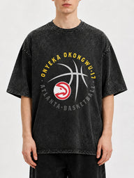 Atlanta Basketball vintage graphic tee in distressed black