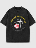 Atlanta Basketball vintage graphic tee in distressed black