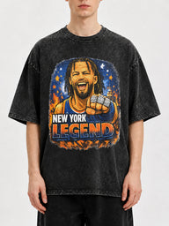 Black graphic tee featuring New York Legend design