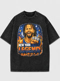 Black graphic tee featuring New York Legend design