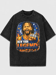 Black graphic tee featuring New York Legend design