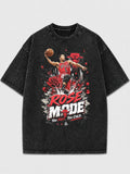 Men's oversized Rose Mode graphic tee with basketball theme