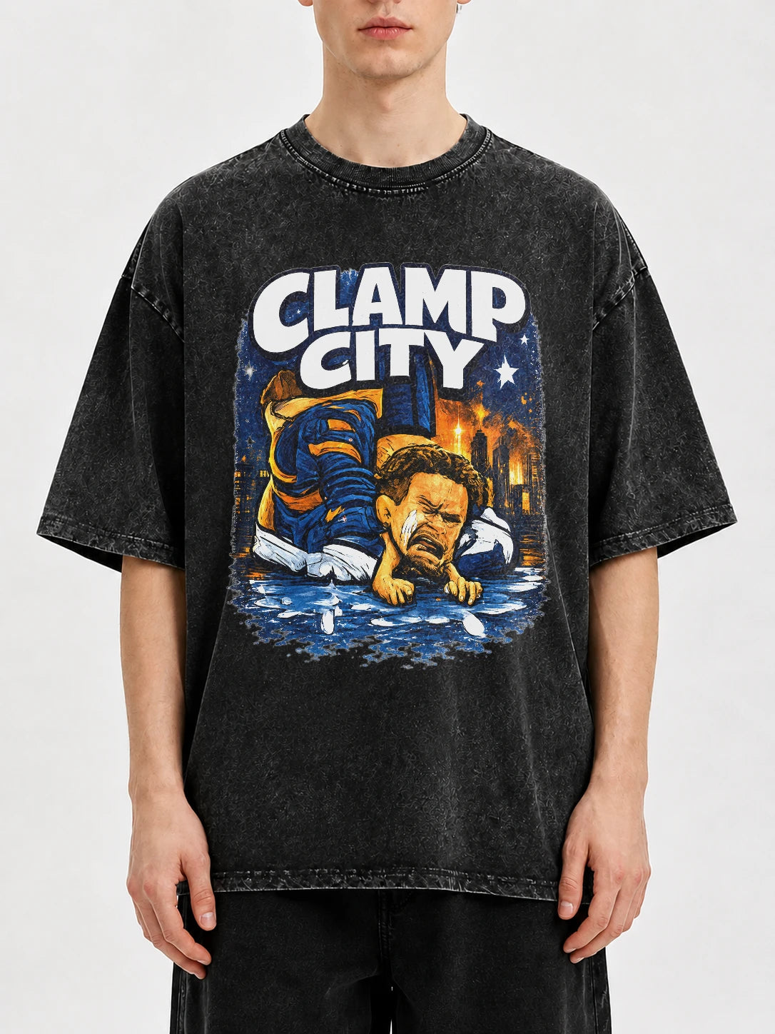 Clamp City oversized graphic t-shirt with unique design