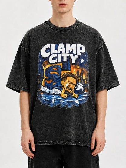 Clamp City oversized graphic t-shirt with unique design