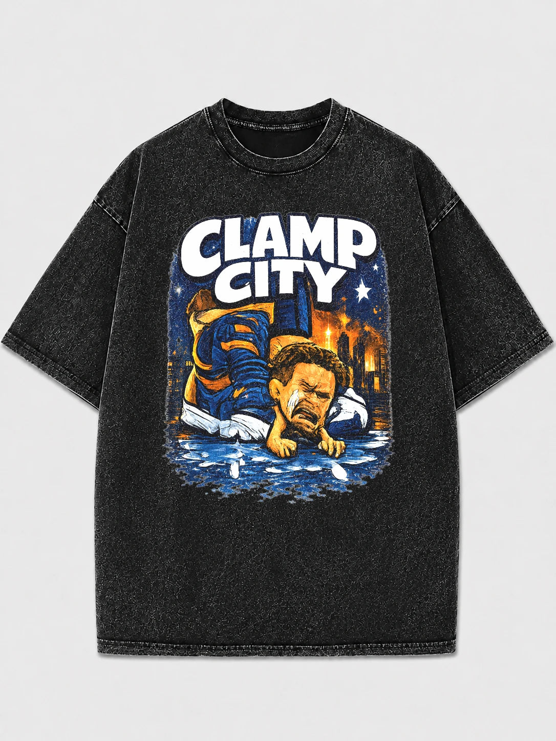 Clamp City oversized graphic t-shirt with unique design