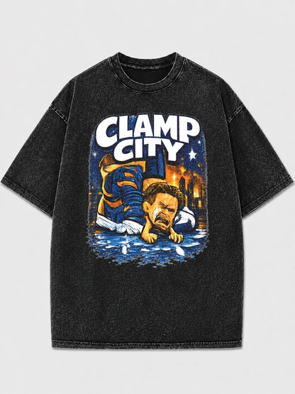 Clamp City oversized graphic t-shirt with unique design