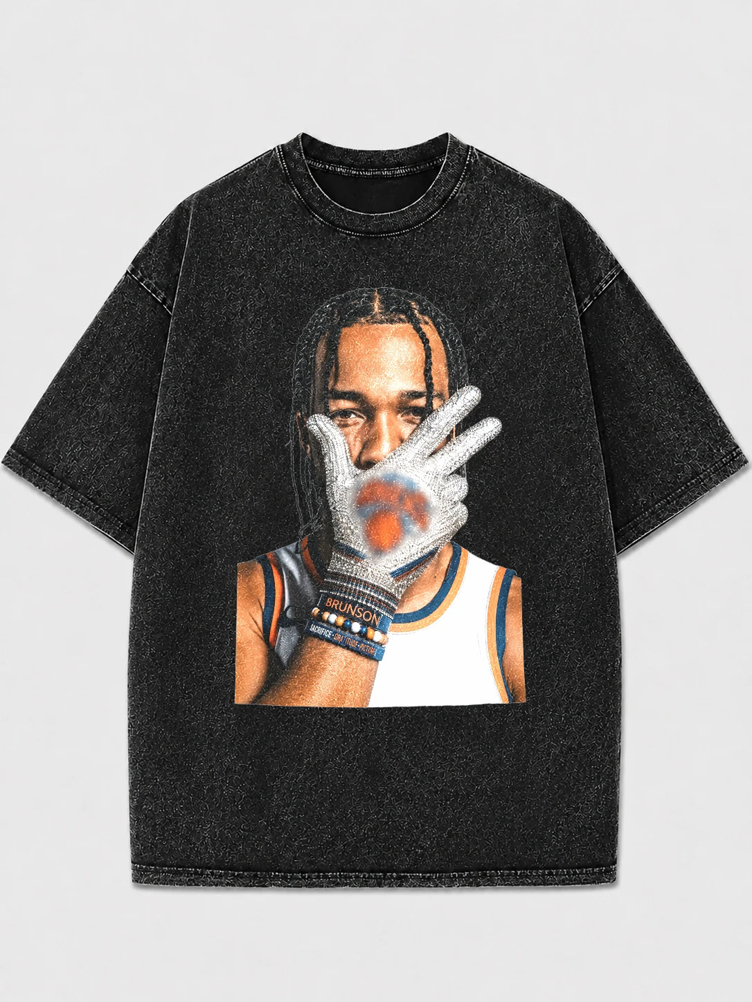 Graphic oversized tee with vintage wash and bold print