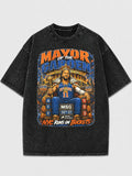 Mayor of the Garden oversized graphic tee featuring NYC design