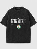 González Boston Celtics graphic tee in vintage black wash