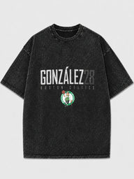 González Boston Celtics graphic tee in vintage black wash